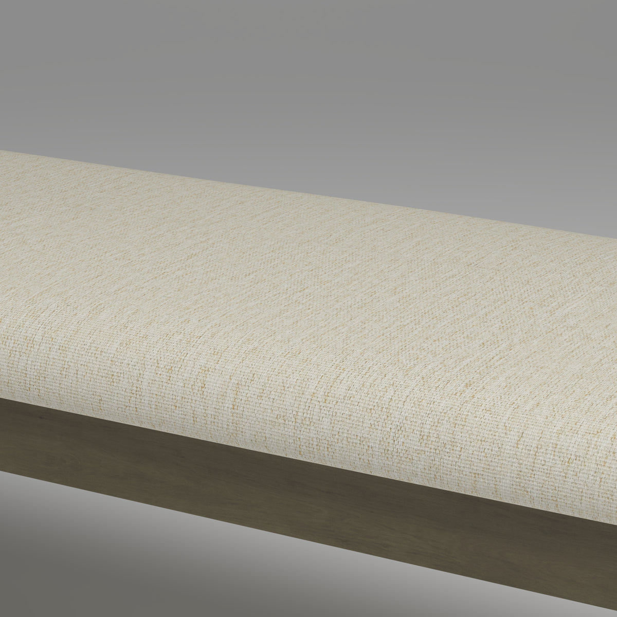 Farmhouse Upholstered Bed Bench, 59.8-Inch, Beige Linen with Rubberwood Legs