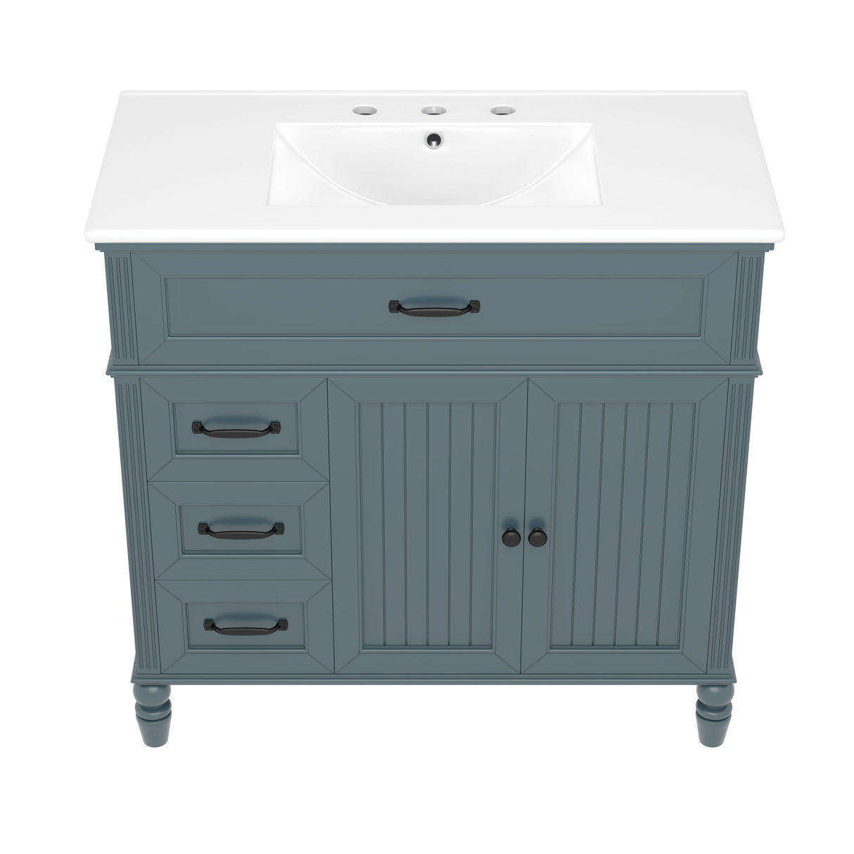 Bathroom Vanity With Sink, Freestanding Cabinet & Drawers