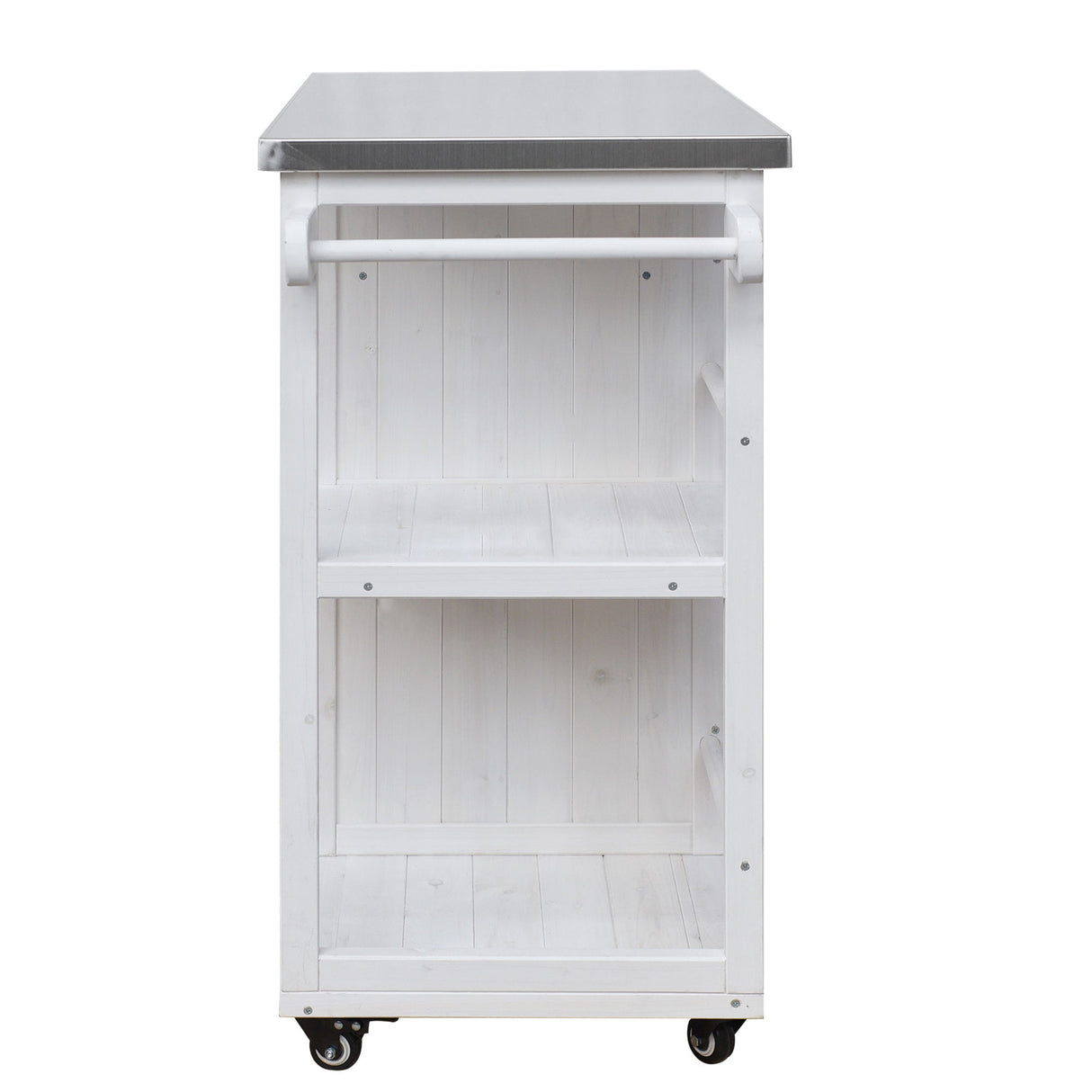 Outdoor Kitchen Island Prep Station With Lockable Wheels, Ample Storage, Towel & Spice Racks