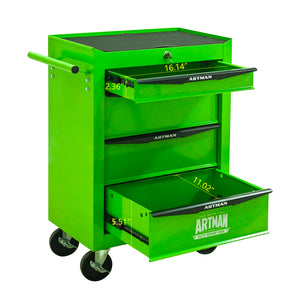 Rolling Metal Tool Chest with 4 Drawers - Green
