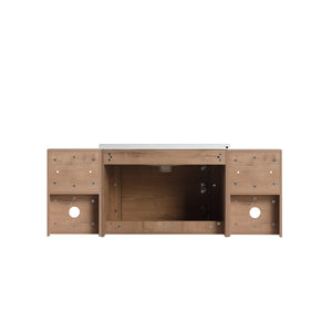 52" Wall-Mounted Bathroom Vanity with Ceramic Sink