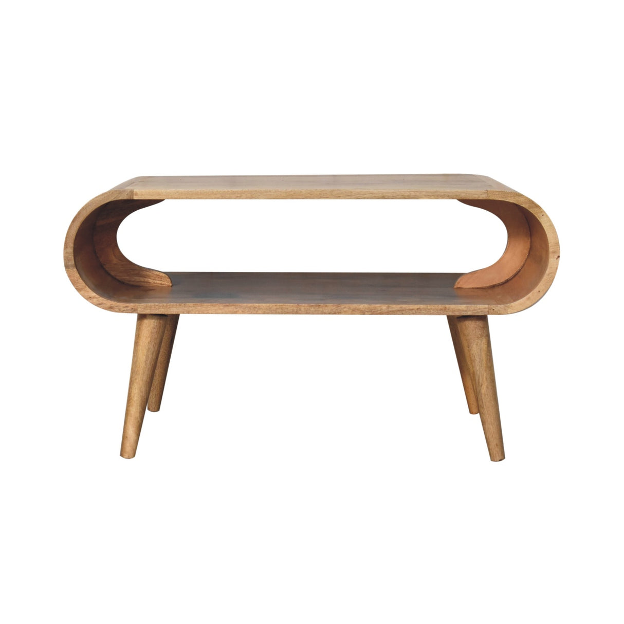 Solid Wood Open Oak-ish Coffee Table, Nordic Legs