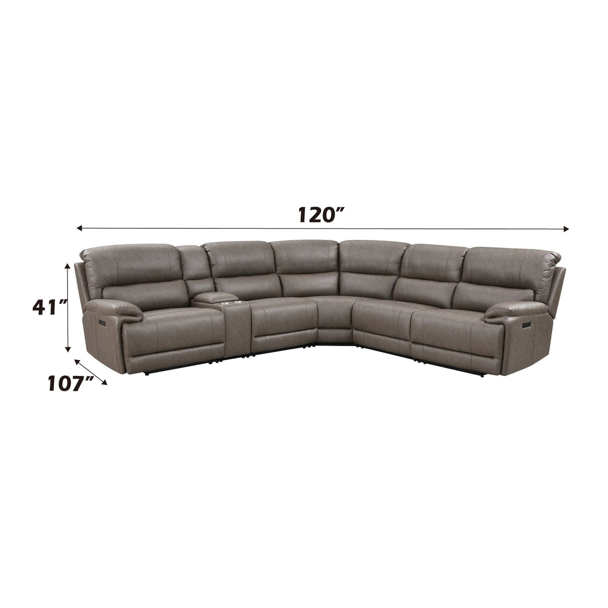 Kantu - Synthetic Leather Motion Sectional Sofa - Brown - Best Buy Furniture