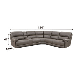 Kantu - Synthetic Leather Motion Sectional Sofa - Brown - Best Buy Furniture