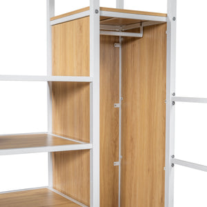 Loft Bed With Built In Work Station, Wardrobe, Storage Staircase And LED