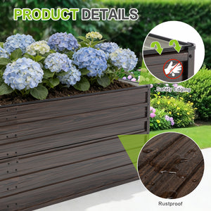Woodgrain Aesthetic & Metal Strength: 8x4x2FT Galvanized Raised Garden Bed Kit