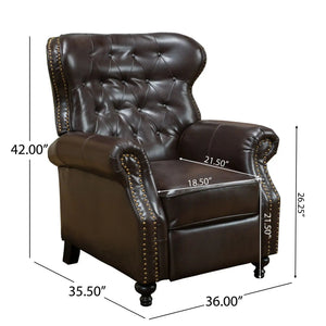 Contemporary Style Push Back Recliner With Button Tufted Stitching And Nailhead Trim - Best Buy Furniture