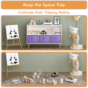 Bookcase With Collapsible Drawers, Book Display Organizer