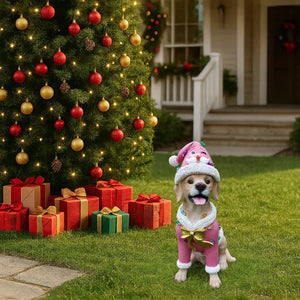 Christmas Labrador Retriever Statue