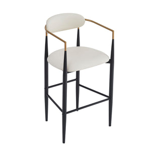 Upholstered Barstools With Back For Kitchen (Set of 2)
