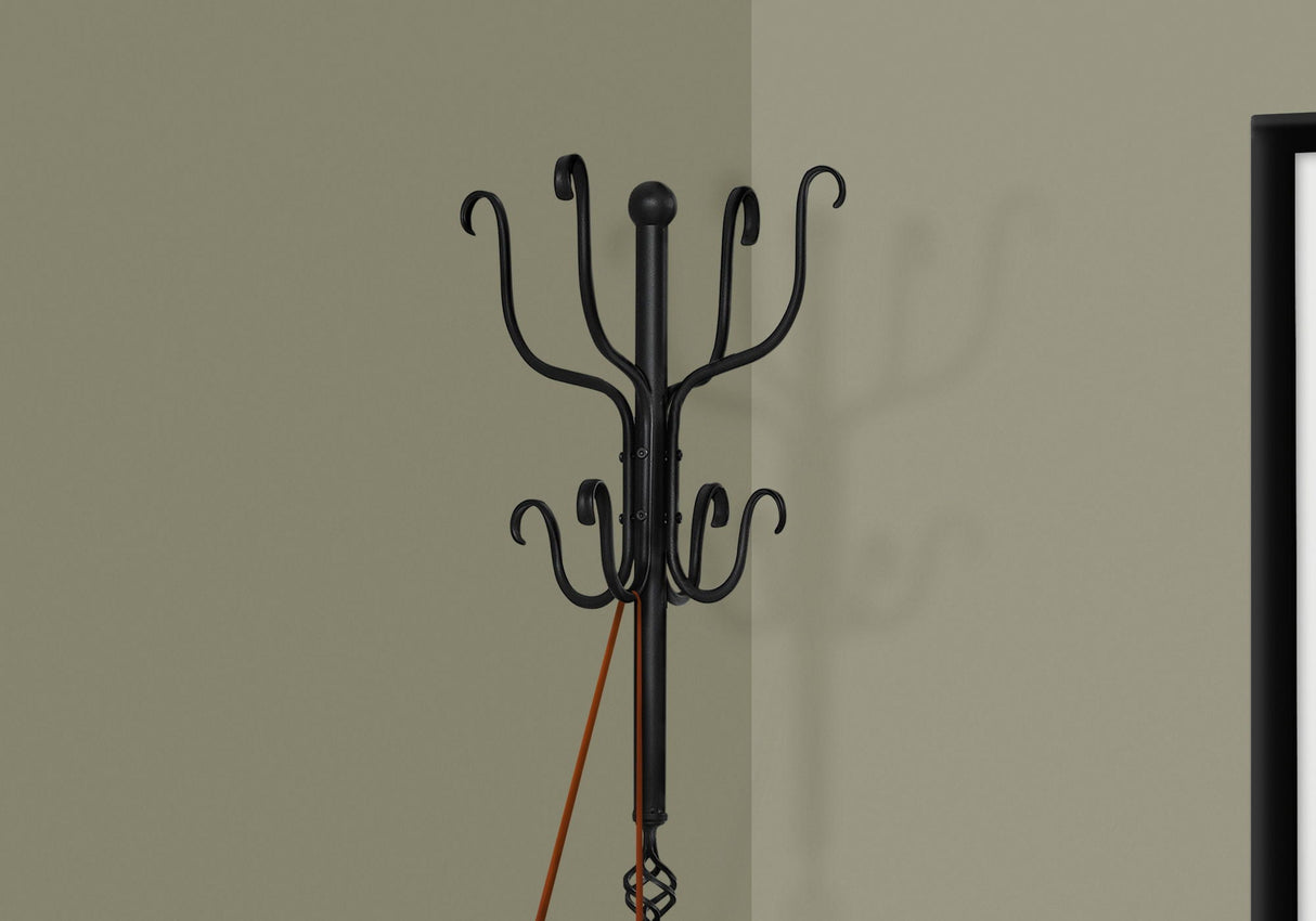 Coat Rack, Hall Tree, Free Standing, 8 Hooks, Entryway, Transitional - Black - Best Buy Furniture