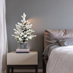 3FT Flocked Christmas Tree with Pot Base