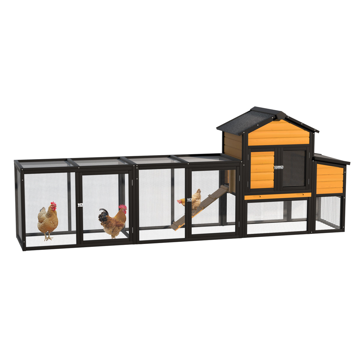 Outdoor Wooden Chicken Coop with Run