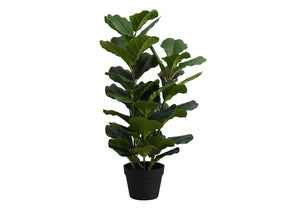 32" Tall, Artificial Plant, Fiddle Tree, Indoor, Faux, Fake, Floor, Greenery, Potted, Real Touch, Decorative - Green / Black - Best Buy Furniture