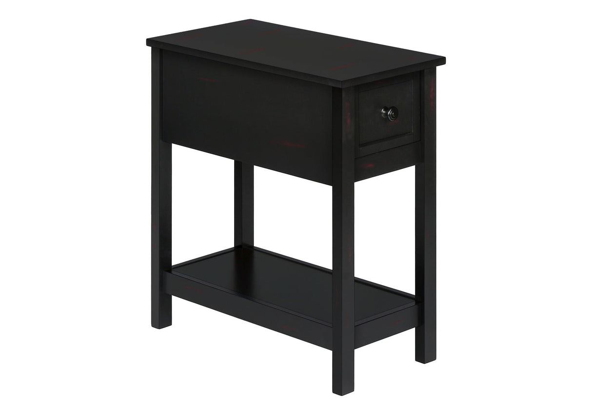 Accent End Table, 2 Tier, Narrow, Lamp, Storage Drawer, Charming Design - Best Buy Furniture