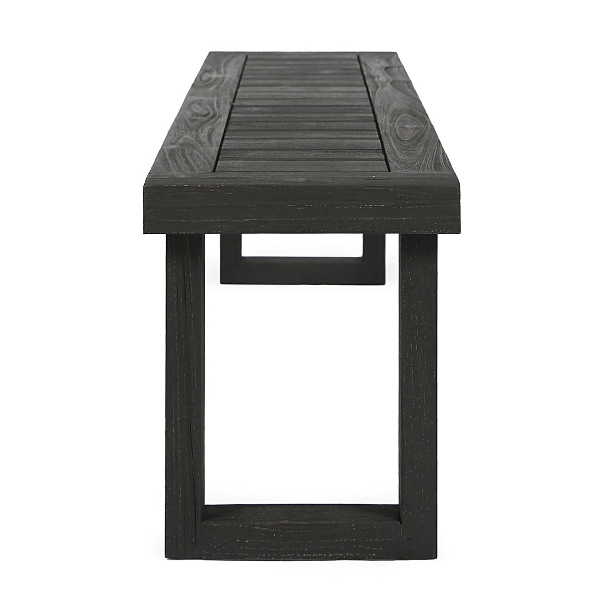 Outdoor 6 Seater Dining Set With Bench - Dark Gray / Light Gray
