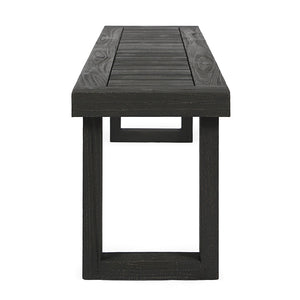 Outdoor 6 Seater Dining Set With Bench - Dark Gray / Light Gray