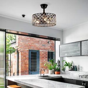 18'' Crystal Cage Ceiling Fan with Remote Control