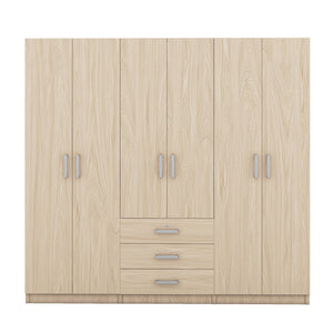 6 Doors Wardrobe Storage For Bedroom, With Big Drawers