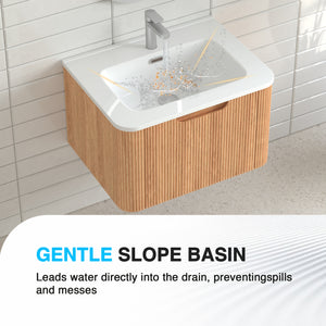 24" Wall-Mounted Floating Bathroom Vanity
