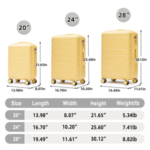 3-Piece Luggage Set (20"/24"/28")