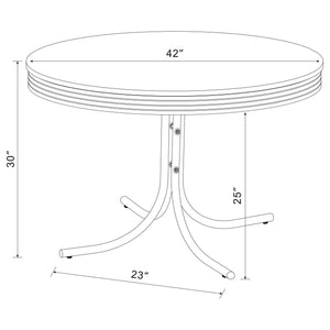 Retro Round Dining Table - White