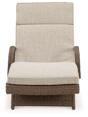 Beachcroft - Chaise Lounge With Cushion - Beige - Best Buy Furniture