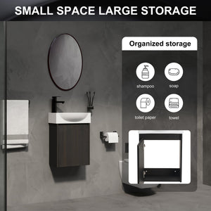 Modern Bathroom Vanity With Ceramic Basin, Wall Mounted Floating Sink Combo, Storage Cabinet
