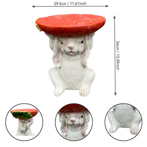 Resin Bunny Side Table with Carrot Top