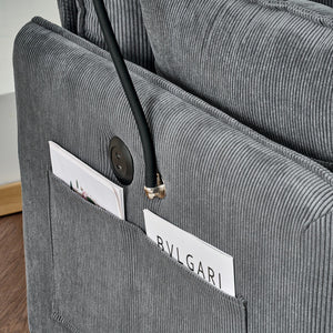 Comfy Oversized Chaise Lounge Chair With Ottoman And Storage