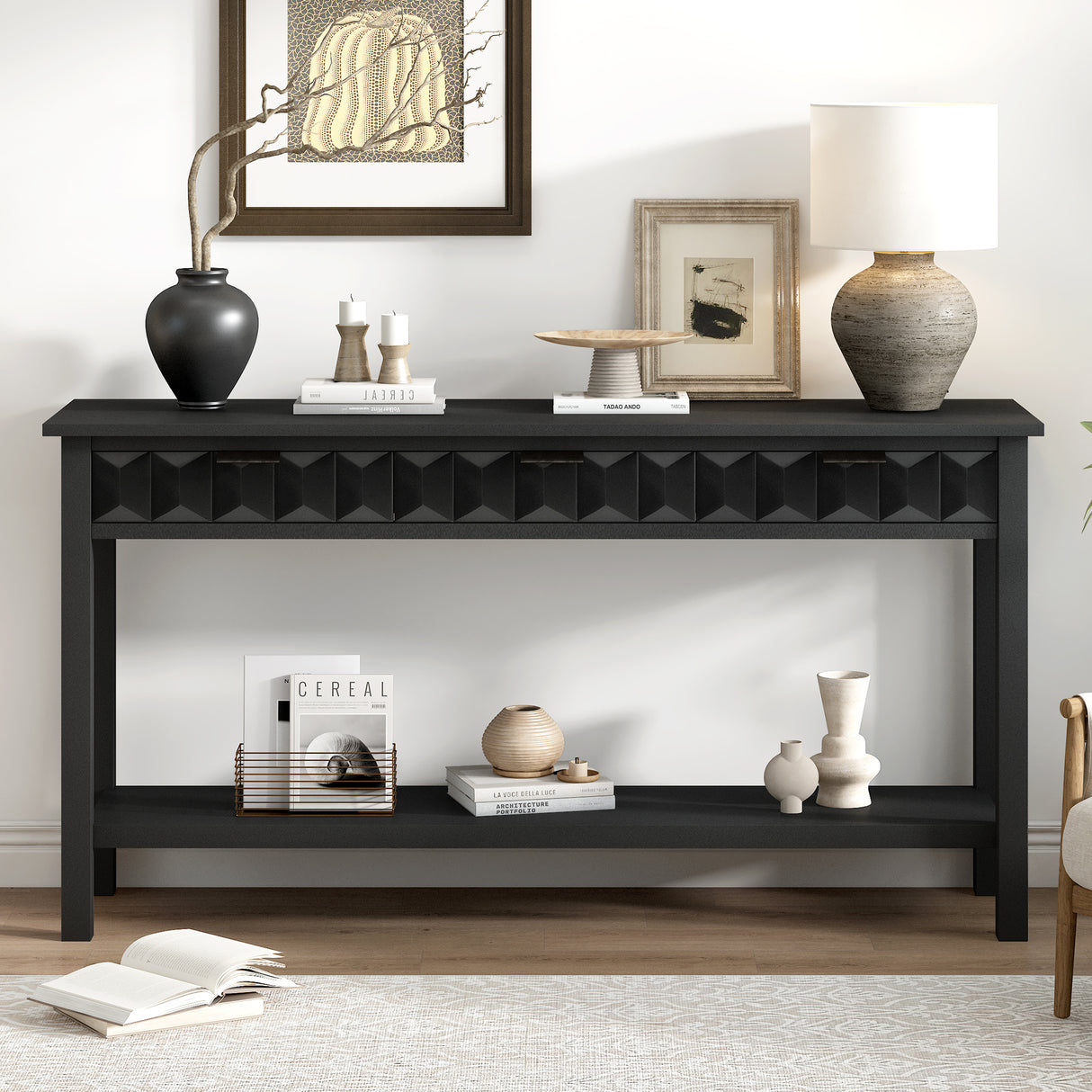 U_Style 58.3'' Fir Veneer Entryway Table