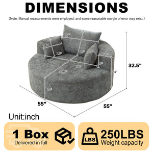 Single Sofa, Sleeper Chair For Living Room - Gray