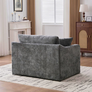 Farmhouse Accent Chair With 2 Bolster Pillows