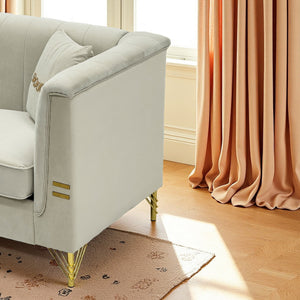 FX-P82-2PC Sofa - Modern Velvet Upholstered Sofa Set of 2