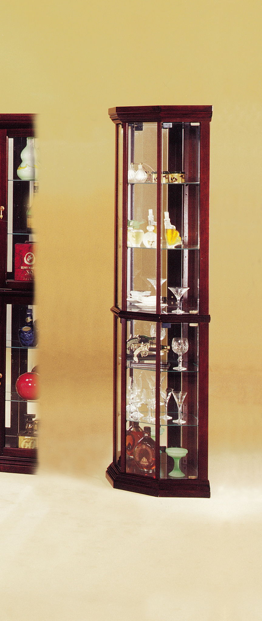 Huxley - Curio Cabinet (Corner) - Cherry - Best Buy Furniture