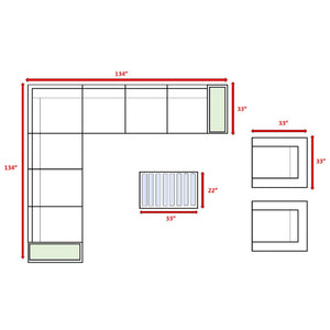 Wicker Sectional Seating Group With Cushions