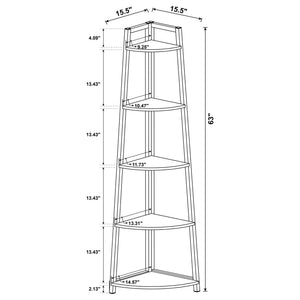 5 Tier Corner Bookcase - Brown