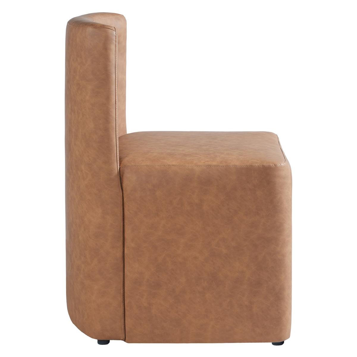 Set of 2 Camel PU Upholstered Dining Chairs