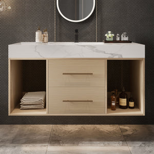 39.4" Floating Bathroom Vanity with Ceramic Sink