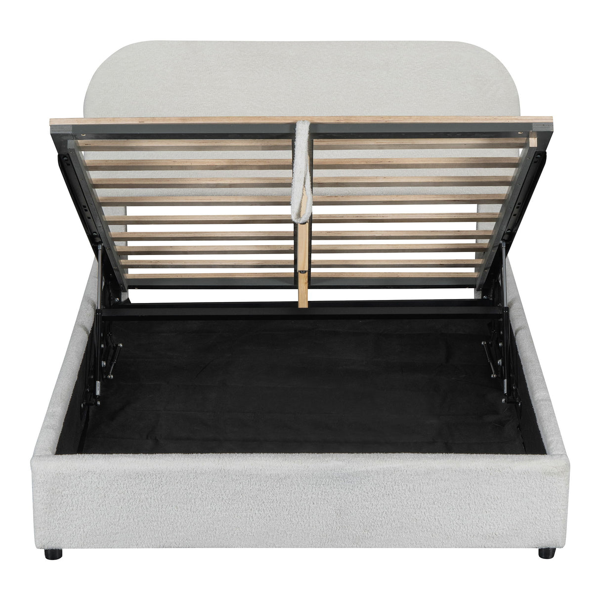 Upholstered Platform Bed With Hydraulic Storage System