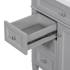 Bathroom Vanity With Top Sink, Storage Cabinet With 2 Drawers, Tip Out Drawer
