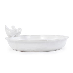 Handmade Ceramic Bird Bath - 11.8 Inch Glossy