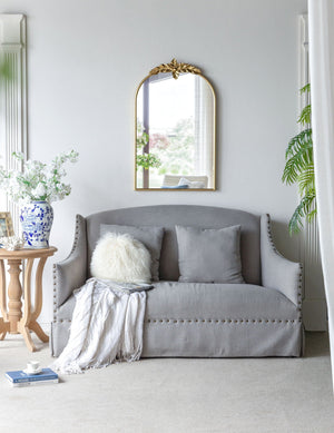 Arched Wall Mirror with Metal Frame