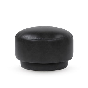 Fuji 15" Mushroom Footstool Ottoman, Vintage Black