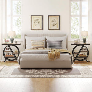 Modern Narrow End Table With 3 Tier Shelves