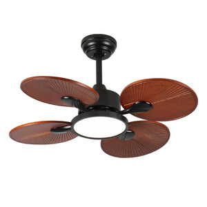 33-Inch Ceiling Fan with Light and 5 Solid Wood Blades