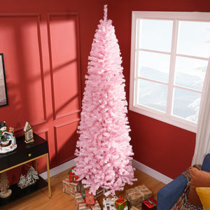 HOMCOM 8' Tall Unlit Slim Douglas Fir Artificial Christmas Tree