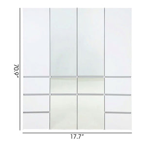 Elise - Modular Closet System With Mirror And Customizable Storage - White