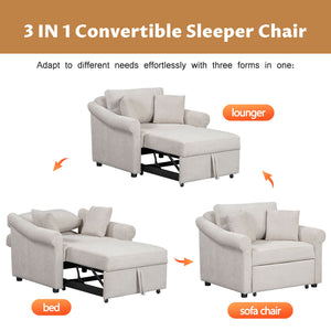 Convertible Sleeper Chair With Adjustable Backrest