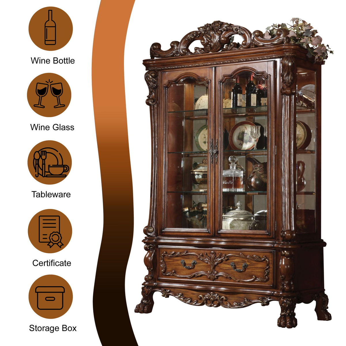 Dresden - Curio - Cherry Oak - Best Buy Furniture